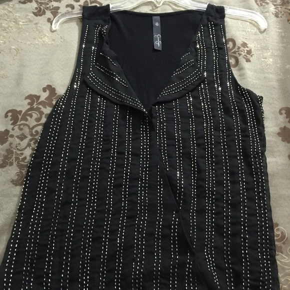Jessica Simson Alicia Beaded Sheer tank.