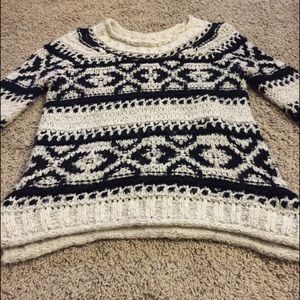 Free People Fair Isle Sweater Black/White Small