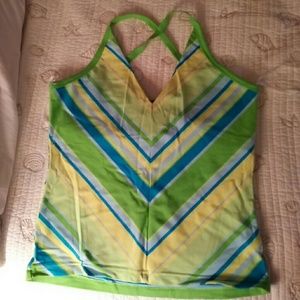 Fun Flirty Summer Lime Green Tank - size L!