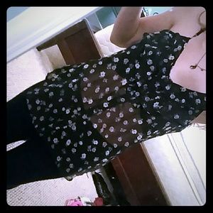 Sheer floral tank