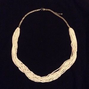 White Beaded Fashion Necklace