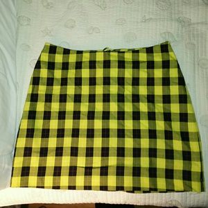 Yellow Plaid Lined Schoolgirl Mini - size M