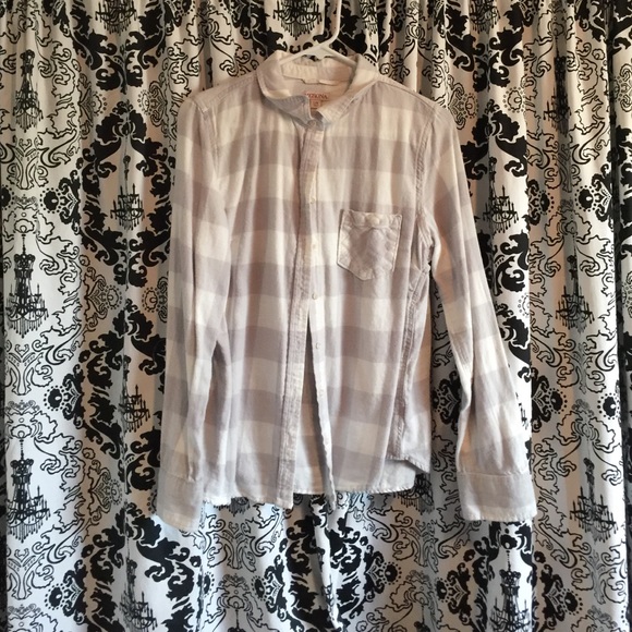 Gray and white flannel