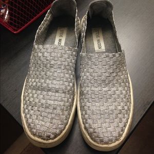 Silver Steve Madden slip ons