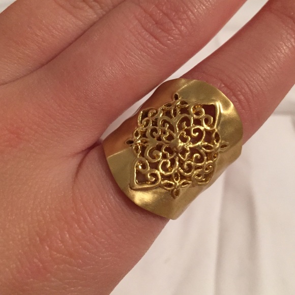 Hammered antique gold ring