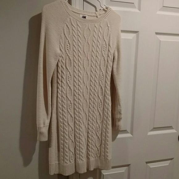 Cream sweater dress