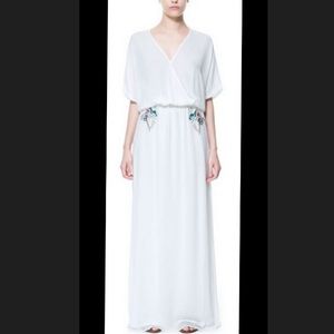 Final Price 😍 Long white Chiffon Maxi Dress. Zara
