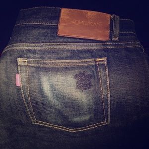 Mishka indigo Raw denim jeans.