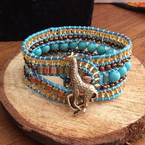 Turquoise and gold necklace set