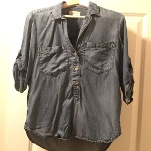 Soft denim polka dot shirt