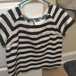 Merona black and white canvas top