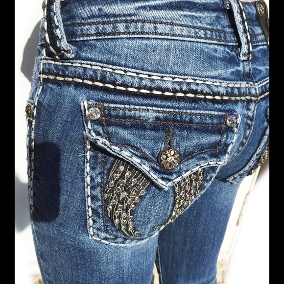 MISS ME BRAND, rhinestone wings BOOT, W24/L32.5