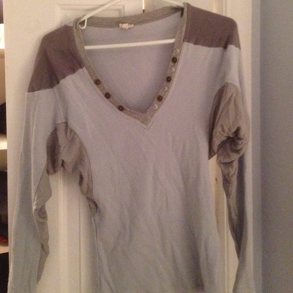 Long sleeve waffle shirt