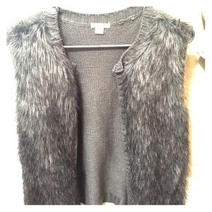 Grey fur vest