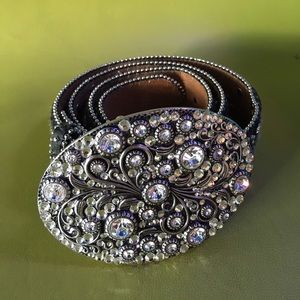 SOLD Genuine Leather Bedazzled Western Belt