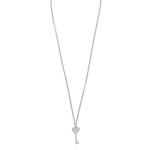 SILVER- TONE KEY CHARM NECKLACE