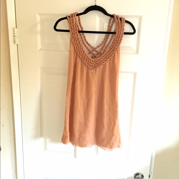 Designer pale pink and rope cocktail dress