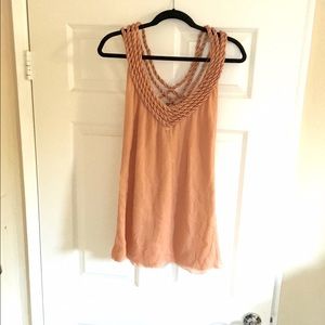 Designer pale pink and rope cocktail dress