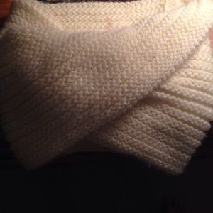 White knit infinity scarf