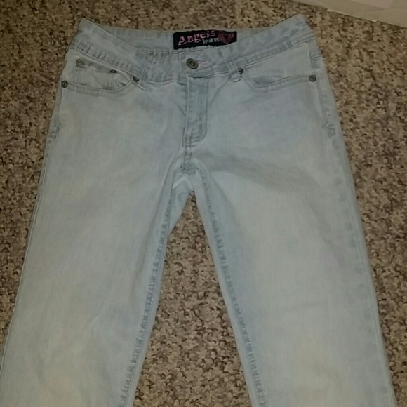 Angels light wash capris