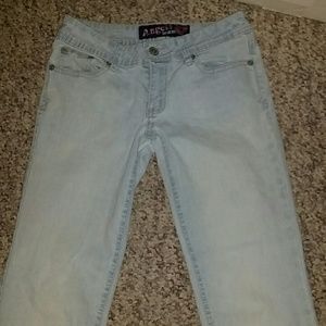 Angels light wash capris