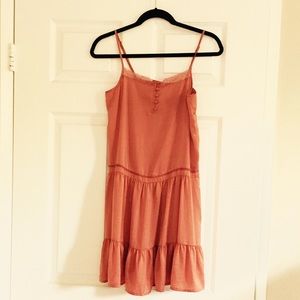 Silky orange vintage inspired dress