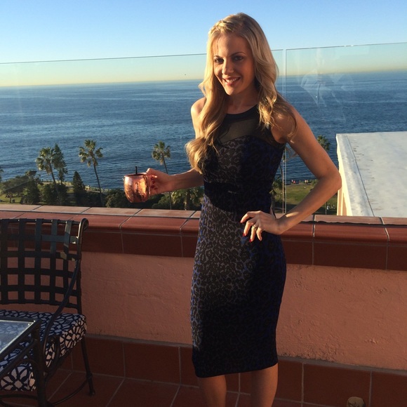 Blue and black leopard Rachel Roy dress size xs. - Picture 2 of 2