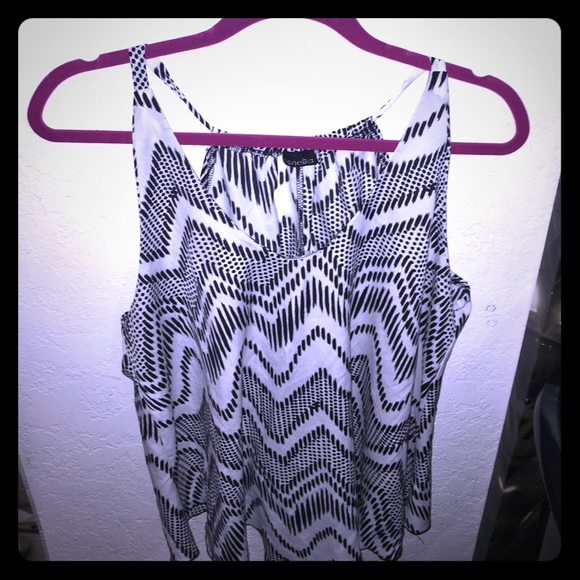 Black and white blouse