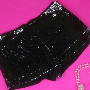Black Sequin Shorts