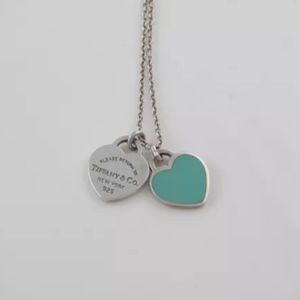 Tiffany & Co. Double Heart Enamel Necklace