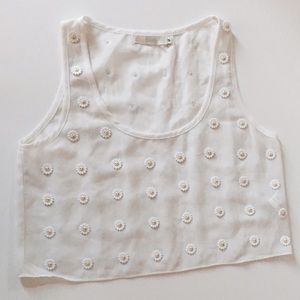 Flower button crop top!