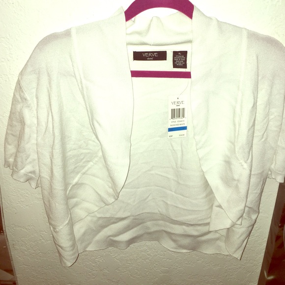 White short sleeve cardigan