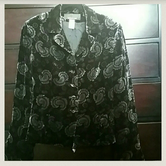 Jones New York paisley velvet blazer