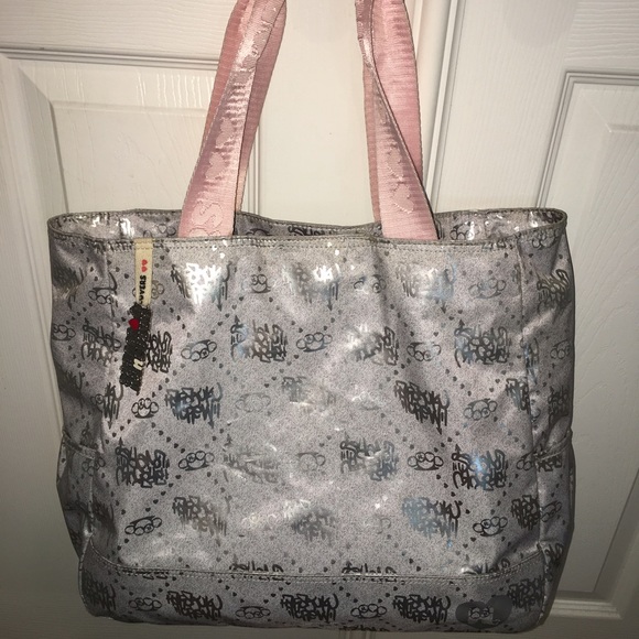 Harajuku Lovers silver graffiti bag good condition