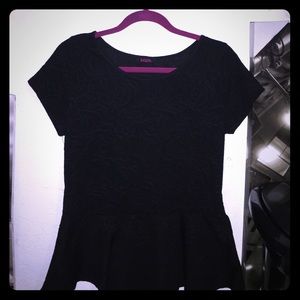 Black peplum top