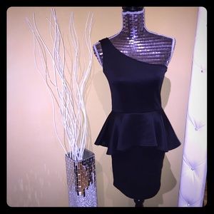 One Shoulder Peplum Dress