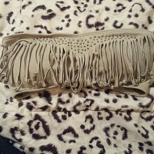 Bandeau bra with fringe