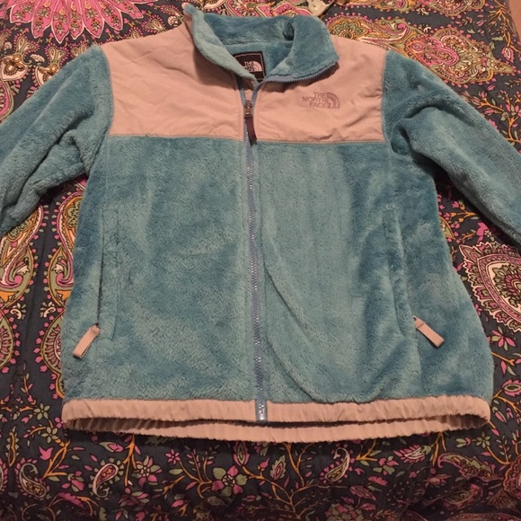 Blue furry North Face Youth Large