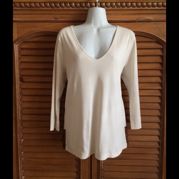 Ralph Lauren top w/faux suede trim