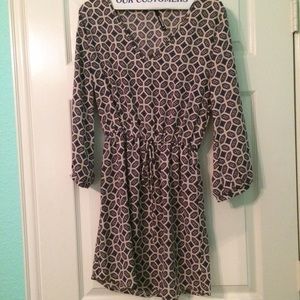 3/4 sleeve dress with beautiful pattern