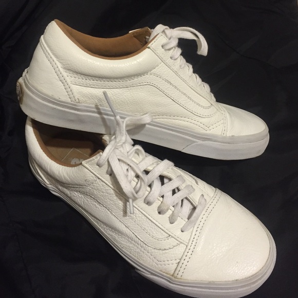White Leather Vans