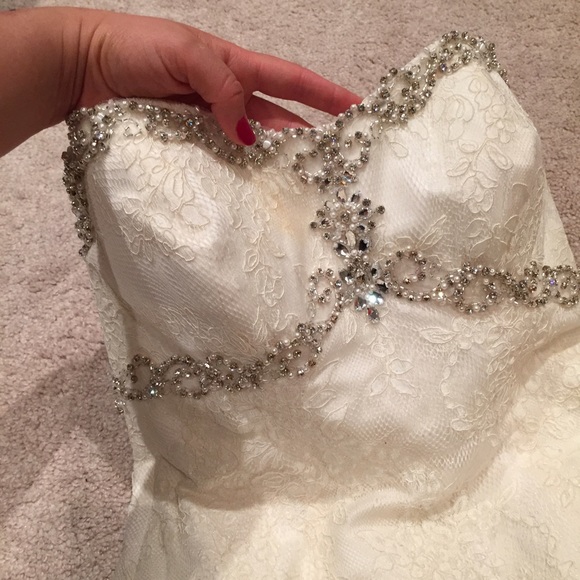 Ivory Lace dress with Swarovski crystal.