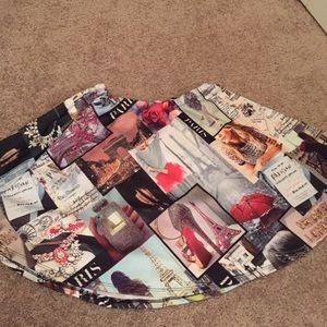 Paris collage skirt