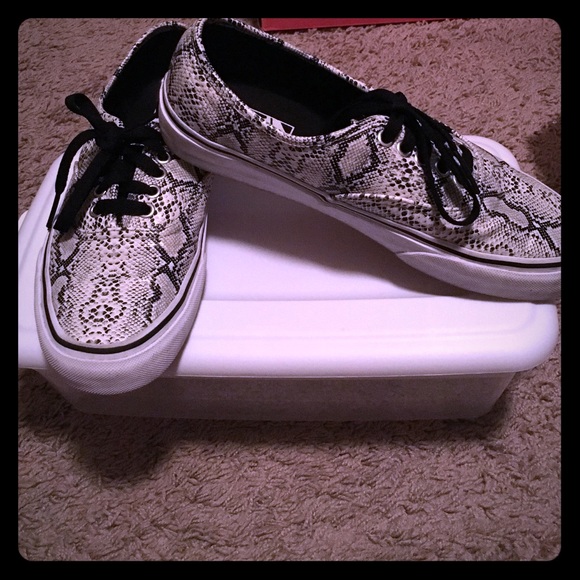 Black and White Snakeskin VANS.