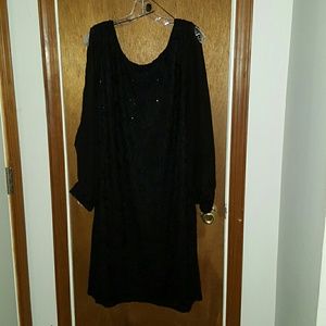 Black lace sequin dress
