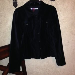 Black velveteen jacket.