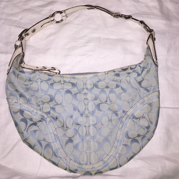 Coach Purse - Baby Blue & White