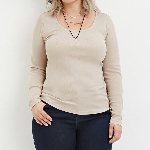 Burgundy Forever 21 Plus Size ribbed Top
