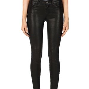 JBrand Leather Mid-Rise Jeans