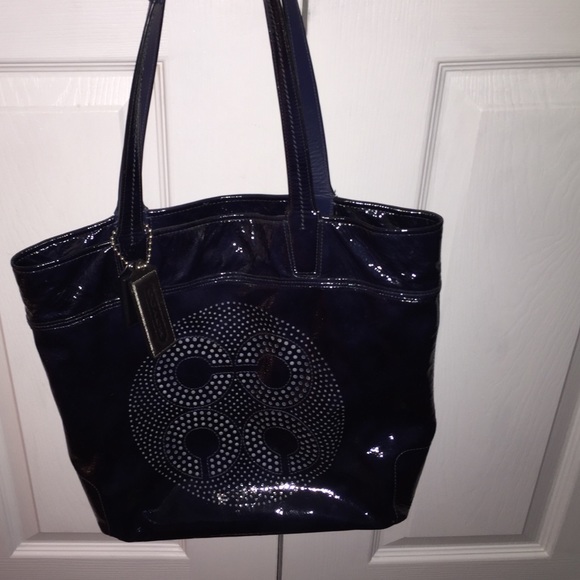 Navy blue coach purse - Picture 1 of 3